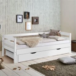 Relita EMILIA Einzelbett Buche Massiv Weiß 90/180 X 200 Cm, Ausziehbar - Frachtfrei -Baby Online Shop eb emma weiss bettkasten 1