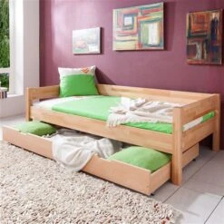 Relita NIK Einzelbett Buche Massiv Natur 90 X 200 Cm -Baby Online Shop eb nik natur bettkasten 2