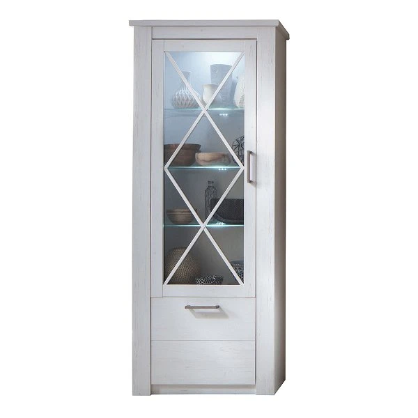 Trendteam Georgia Standvitrine Pinie Weiß 3 Trendteam Georgia Standvitrine Pinie Weiß