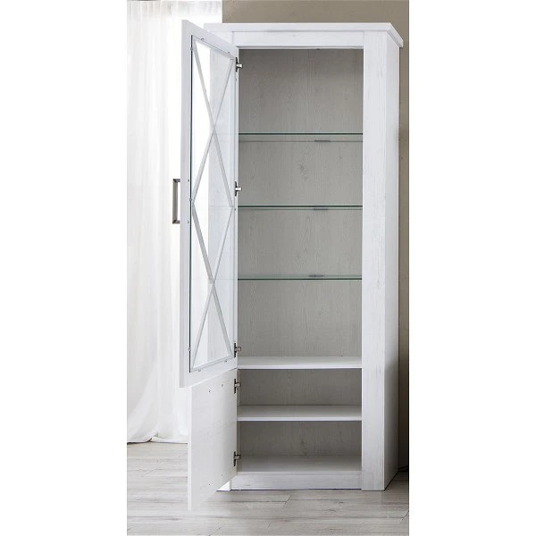 Trendteam Georgia Standvitrine Pinie Weiß 4 Trendteam Georgia Standvitrine Pinie Weiß – Bild 2