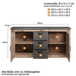 Trendteam Georgia Sideboard Tabak Eiche/Matera -Baby Online Shop georgia wo 1735 873 48 bema t freisteller