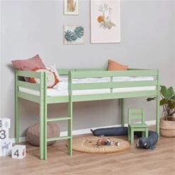 Hoppekids ECO Comfort Halbhohes Bett Pale Green 90x200 Cm - Ohne Lattenrost 7 Hoppekids ECO Comfort Halbhohes Bett Pale Green 90x200 Cm - Ohne Lattenrost -Baby Online Shop halbhochbett green 90x200 2