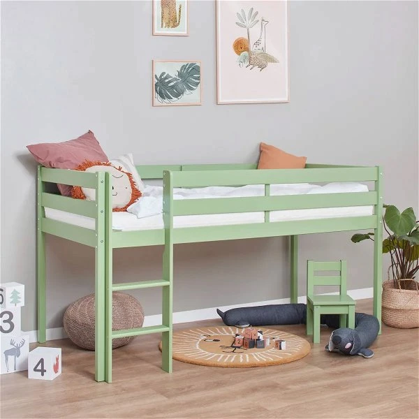Hoppekids ECO Comfort Halbhohes Bett Pale Green 90x200 Cm - Ohne Lattenrost 5 Hoppekids ECO Comfort Halbhohes Bett Pale Green 90x200 Cm - Ohne Lattenrost – Bild 3