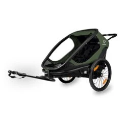 Hamax Outback Fahrradanhänger Grün/Schwarz Inkl. Deichsel & Buggyrad -Baby Online Shop ham400062 outback green bicycle arm