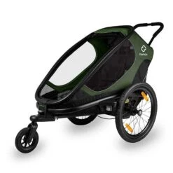 Hamax Outback Fahrradanhänger Grün/Schwarz Inkl. Deichsel & Buggyrad -Baby Online Shop hamax outback single bike trailer stroller jogger child green 2