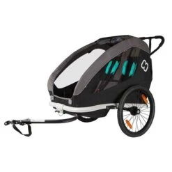 Hamax Traveller Fahrradanhänger Schwarz/Grau -Baby Online Shop hamax traveller child bike trailer black two seats bicycle