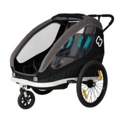 Hamax Traveller Fahrradanhänger Schwarz/Grau -Baby Online Shop hamax traveller child bike trailer black two seats bicycle stroller