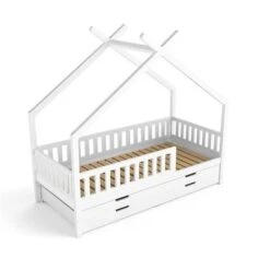Nature Kid Clara Hausbett Weiß 90 X 200 Cm Inkl. Gästebett Und Bettkasten -Baby Online Shop hausbett clara wei whiteroom 1zu1