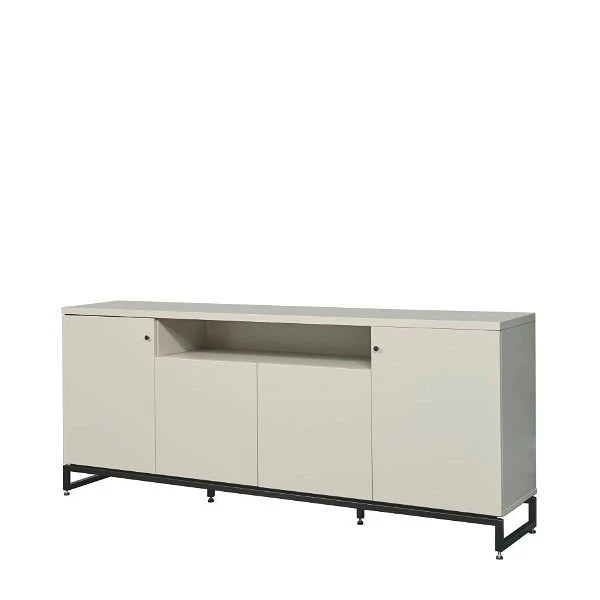 Now! Time By Hülsta Sideboard Mit Falttüren Lack-seidengrau, Metallgestell 5 Now! Time By Hülsta Sideboard Mit Falttüren Lack-seidengrau, Metallgestell – Bild 3