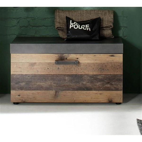 Trendteam Indy Garderoben-Set 3-teilig Old Wood / Graphit Grau | Planeel, Bank, Schrank 6 Trendteam Indy Garderoben-Set 3-teilig Old Wood / Graphit Grau | Planeel, Bank, Schrank – Bild 4