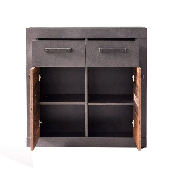 Trendteam Indy Kommode 2 Schubkästen, 2 Türen Old Wood / Graphit Grau 4 Trendteam Indy Kommode 2 Schubkästen, 2 Türen Old Wood / Graphit Grau – Bild 2