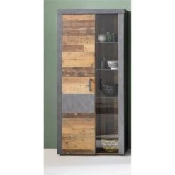 Trendteam Indy Vitrine Old Wood / Graphit Grau -Baby Online Shop indy wo 1879 136 23 frontal ohne licht