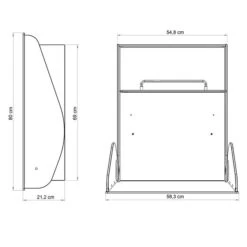 Timkid KAWAHPL Wandwickeltisch Deluxe/anthrazit Inklusive Wickelmatte -Baby Online Shop kawa hpl cad scaled 1