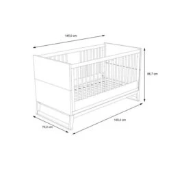 Nature Kid Paula Kinderbett 70 X 140 Cm Umbaubar Inklusive Umbauseiten Und Lattenrost -Baby Online Shop kinderzimmer paula pauline babybett 2k 1500x1500