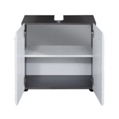 Trendteam Line Badmöbel-Set 5-teilig Weiß Hochglanz / Sardegna Rauchsilber 10 Trendteam Line Badmöbel-Set 5-teilig Weiß Hochglanz / Sardegna Rauchsilber -Baby Online Shop line bd 1898 301 03 frontal geoeffnet freisteller 1