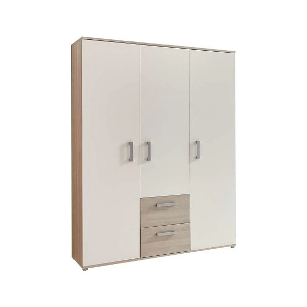 Arthur Berndt Lotti Kleiderschrank 3-türig Weiß Mit Ulme Silbergrau Dekor 3 Arthur Berndt Lotti Kleiderschrank 3-türig Weiß Mit Ulme Silbergrau Dekor