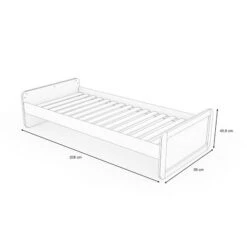 Nature Kid Laslo Bett Weiß/natur 90 X 200 Cm -Baby Online Shop lx100139 laslo einzelbett sketch 1500x1500