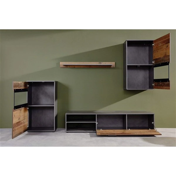 Trendteam Mango Anbauwand 4-teilig Old Wood / Matera 4 Trendteam Mango Anbauwand 4-teilig Old Wood / Matera – Bild 2