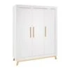 Schardt Miami White Kleiderschrank - 3 Türen Weiß/Buche Massiv -Baby Online Shop miami white schrank 3 1