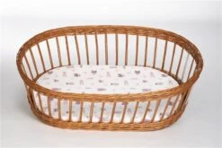 Mionido Stubenwagen Maxi Natur Pyjamabär Flieder Mit Garnierung, Matratze Und Matratzenbezug -Baby Online Shop mmm9398 2