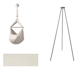 Moonboon Ökologische Federwiegen-Set Nature Mit Motor, Gestell Grau & Kokos-Einleger -Baby Online Shop moonboon federwiegen set nature grau