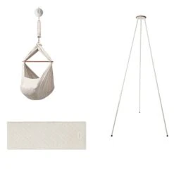 Moonboon Ökologische Federwiegen-Set Nature Mit Motor, Gestell Weiß & Kokos-Einleger -Baby Online Shop moonboon federwiegen set nature weiss