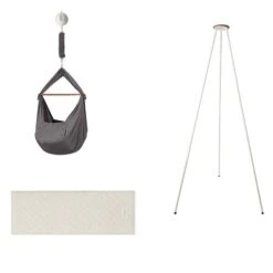Moonboon Ökologische Federwiegen-Set Stone Mit Motor, Gestell Weiß & Kokos-Einleger -Baby Online Shop moonboon federwiegen set stone weiss