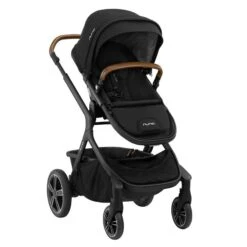 Nuna DEMI Grow Kinderwagen Caviar Inkl. Fußsack, Regenverdeck, Adapter, Einkaufskorb