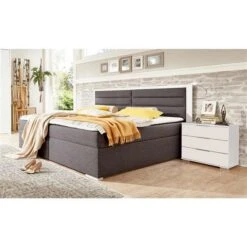 Wimex Orlando Funktionspolsterbett Graphit Weiß 180x200cm Bonellfederkernmatratze Mit Stauraumbox