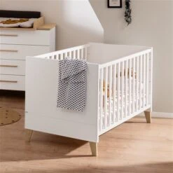 Paidi Oscar Kinderbett Kreideweiß/Eiche-Nebraska 70x140 Cm