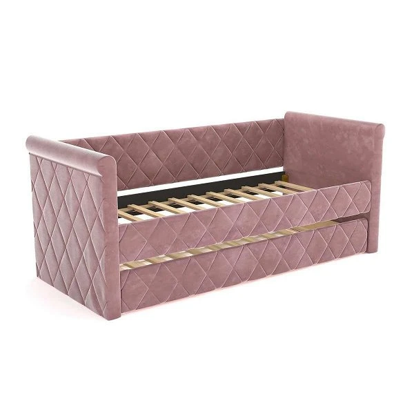 Nature Kid Vilena Sofabett Velour Rosa 90 X 200 Cm Mit Gästebett Und Spielzeugkiste 4 Nature Kid Vilena Sofabett Velour Rosa 90 X 200 Cm Mit Gästebett Und Spielzeugkiste – Bild 2