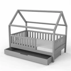 Nature Kid Lilly Hausbett Kiefer Grau Lackiert Liegefläche 90 X 160 Cm 7 Nature Kid Lilly Hausbett Kiefer Grau Lackiert Liegefläche 90 X 160 Cm -Baby Online Shop salerno 90x160grau bettkasten 2 1