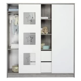 Schardt Eco Star Kleiderschrank 2 Türen+Regal Driftwood/Weiß 6 Schardt Eco Star Kleiderschrank 2 Türen+Regal Driftwood/Weiß – Bild 4