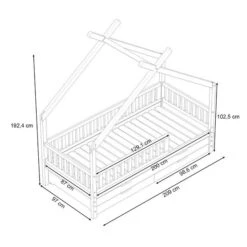 Nature Kid Clara Hausbett Weiß 90 X 200 Cm Inkl. Gästebett Und Bettkasten -Baby Online Shop skizze clara m1