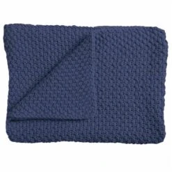 Schardt Strickdecke Dunkelblau 75x100 Cm Tagesdecke - 100% Baumwolle