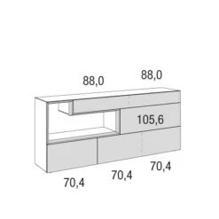 Hülsta Tetrim Sideboard 5R - Lack-Ausführung Mit Offenem Fach Und 4 Schubladen 8 Hülsta Tetrim Sideboard 5R - Lack-Ausführung Mit Offenem Fach Und 4 Schubladen -Baby Online Shop tetrim sideboard5r strich