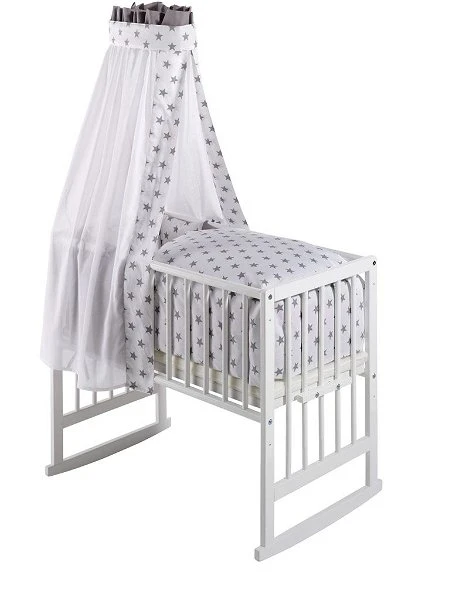 Schardt Multifunktionswiege 5 In 1 Buche Massiv Weiß Lackiert Mit Textiler Ausstattung Big Stars Beige 4 Schardt Multifunktionswiege 5 In 1 Buche Massiv Weiß Lackiert Mit Textiler Ausstattung Big Stars Beige – Bild 2