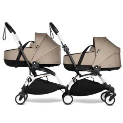 BABYZEN™ YOYO² Zwillingskinderwagen Taupe Gestell White -Baby Online Shop yoyo connect yoyo 2 profile twin bassinet white frame taupe web